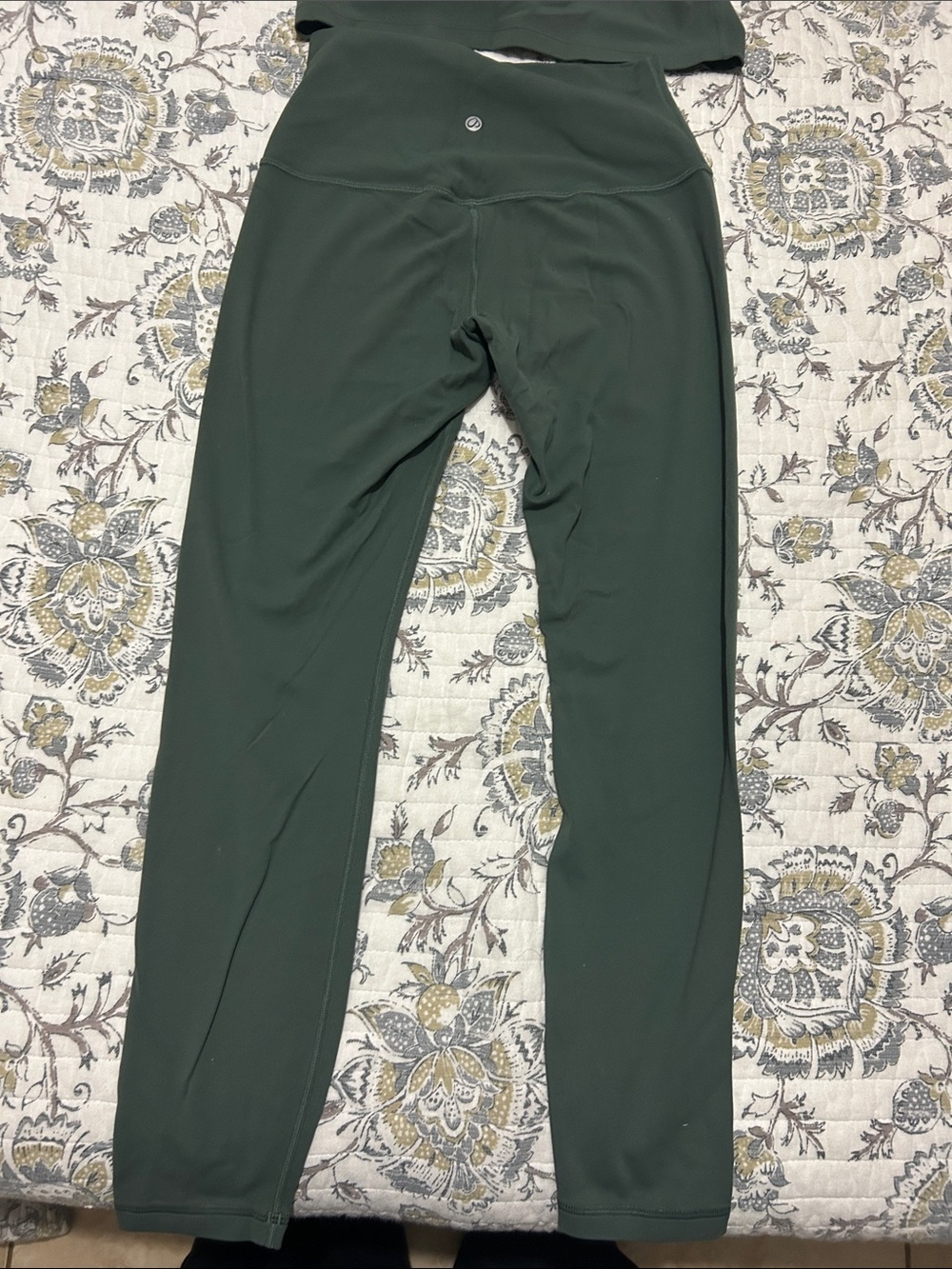 CRZ Yoga Butterluxe Halter Crop Top and Leggings Workout Set- Dark Forest - Picture 6 of 9